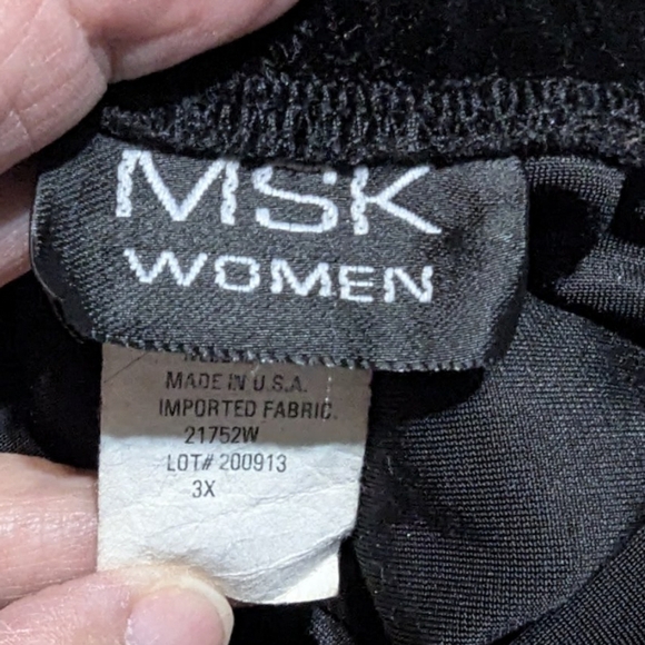 MSK women size 3X velour skirt plus size black - Picture 2 of 8